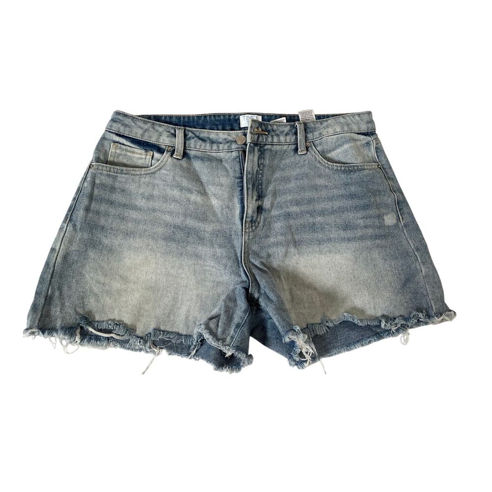 Women's Time and Tru Light Blue Denim Cut off Summer Jean Shorts Size 14